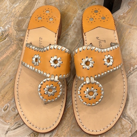 Jack Rogers Shoes - NWOT Jack Rogers Orange & Gold Sandals, Size 6